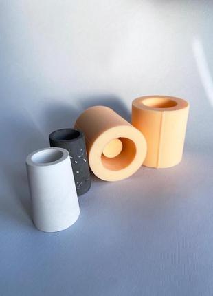 Силиконовая форма подсвечника для столовых свечей молд для гипса и бетона3 фото