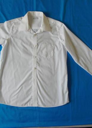 Белая рубашка с длинным рукавом на 13-14 лет1 фото