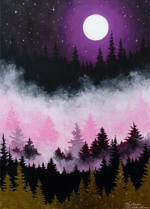 "лунная ночь", интерьерная картина