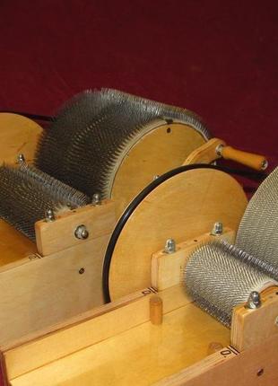 Кардер барабанный для обработки шерсти ( узкий размер барабана 12 см на 75 см)7 фото