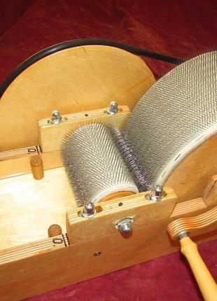 Кардер барабанный для обработки шерсти ( узкий размер барабана 12 см на 75 см)4 фото