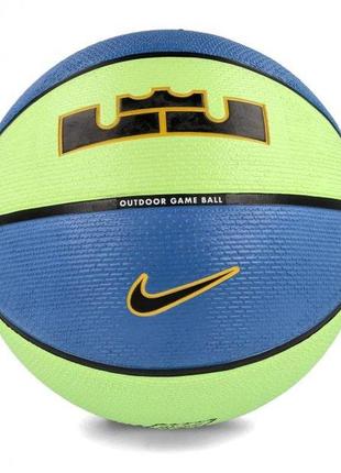 Мяч баскетбольный nike playground 2.0 8p l james deflated lime glow/bk/university gold/black size 7