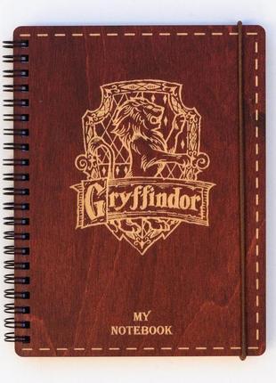 Блокнот с деревянной обложкой gryffindor а 5 190 х 145 мм2 фото