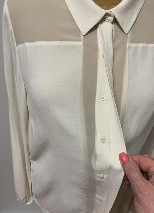 Шелковая блуза ванильного цвета3 фото
