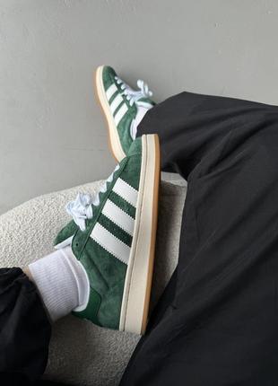 Кроссовки женские adidas campus 00s green/white adi-04134 фото