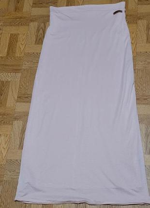 Красивая длинная трикотажная юбка пудрового цвета португалия размер м1 фото