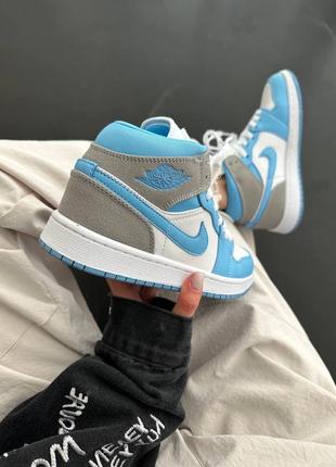 Кроссовки nike air jordan 1 retro mid se “blue/ grey”premium4 фото