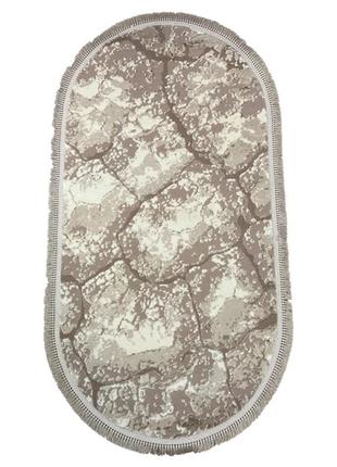 Ковер овальный 1.2x1.8м alaska с комбинированым ворсом и термоусадкой  beige 08148a