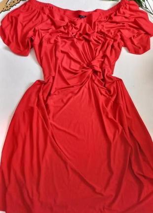 Красное платье 60 58 размер новое2 фото