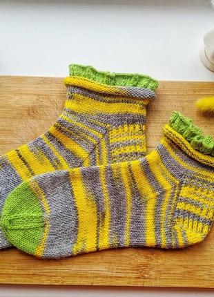 Шкарпетки теплі різнокольорові вязані