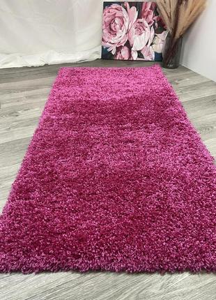 Килим із довгим ворсом 1,0x2,0 м super lux shaggy. pink 6365a