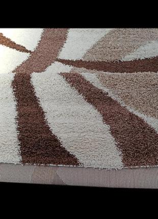 Турецький килим з високим ворсом 150х230 см super lux shaggy cream 7368a5 фото