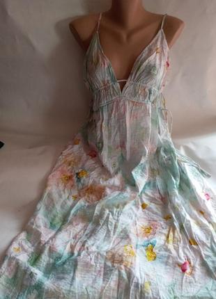 Платье платье сарафан на бретелях завязках шнуровки миди6 фото