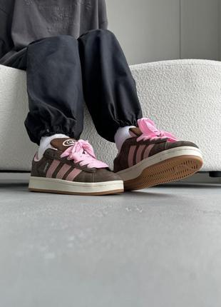 Кросівки жіночі adidas campus 00s brown/pink adi-04145 фото