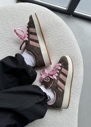 Кросівки жіночі adidas campus 00s brown/pink adi-04149 фото