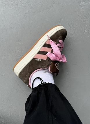 Кросівки жіночі adidas campus 00s brown/pink adi-0414