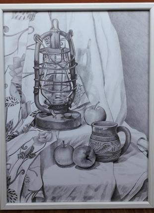 Картина "натюрморт із ліхтарем"1 фото
