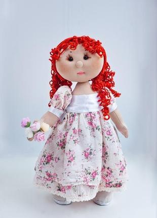 Интерьерная кукла с рыжими волосами, куклы ручной работы1 фото