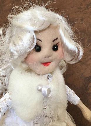 Ляльки  блондинка в білому, лялька хендмейд4 фото