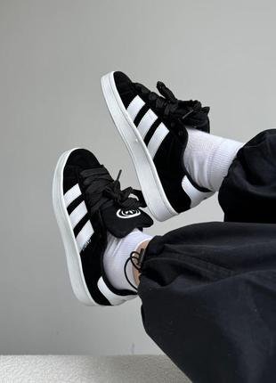 Кросівки жіночі adidas campus 00s black/white adi-04165 фото