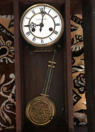 Часы настенные "gustav becker" (бой, 19 век).4 фото