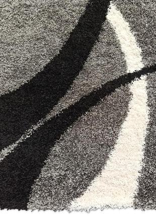 Турецький килим з високим ворсом super lux shaggy 200х300 см grey 7368а5 фото