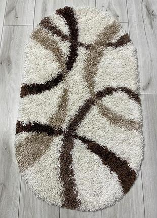 Ковер с длинным ворсом 1,5x2,3 м super lux shaggy. cream 7368a овальный