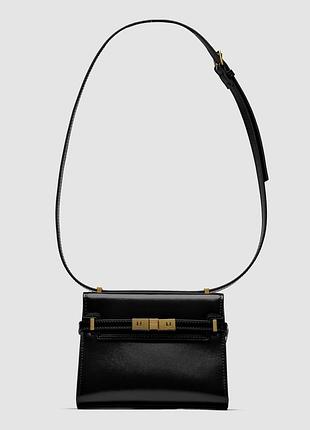 Сумка  manhattan mini leather shoulder bag black