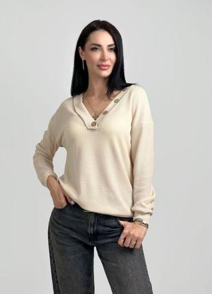 Женский пуловер с пуговицами "pearl"
+ большой размер10 фото