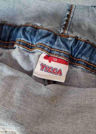 Джинсовый брючный комбинезон девочке yigga рваные джинсы9 фото