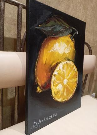 Картина маслом "лимоны" 30х40 см2 фото