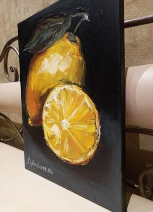 Картина олією "лимони" 30х40 см3 фото