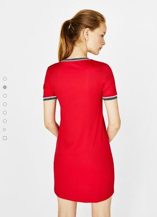 Червона сукня красное платье bershka с полосками3 фото