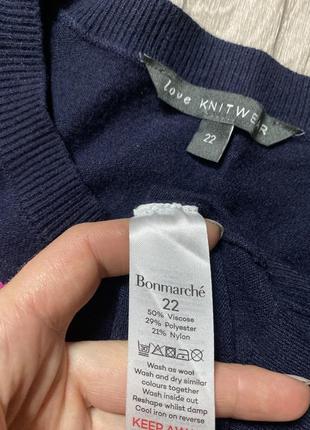 Джемпер з квіткою кофта дуже великого розміру батал bonmarche, xxxxl 58-60р3 фото