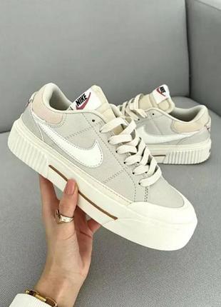 Nike court legacy lift beige3 фото