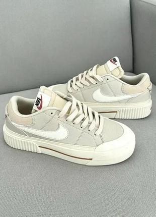 Nike court legacy lift beige2 фото