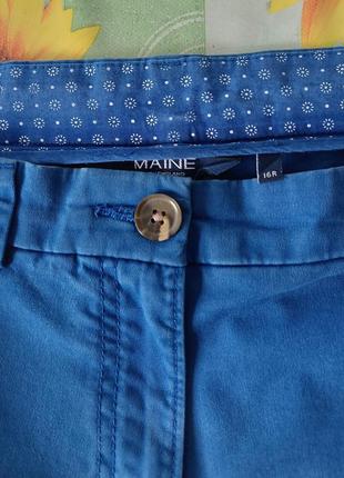 Р 16 / 50-52 яркие укороченные синие джинсы штаны брюки капри бриджи стрейчевые debenhams5 фото