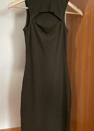 Силуетна сукня в рубчик5 фото