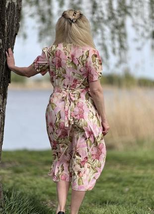 Платье женское легкое платье на запах размер 48-504 фото