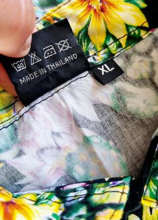 Чоловіча тайська сорочка у гавайський принт бавовняна6 фото