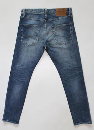 Классные зауженные (slim fit) джинсы из distress / washed эффектом от jack jones8 фото