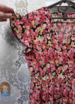 Платье платье сарафан в цветы ярусное свободное в рюше2 фото