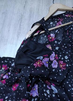 Платье платье сарафан цветочный принт с открытыми плечами4 фото
