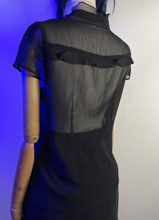 Wallis эффектная винтажная блуза рубашка кофта с рюшами кружево готический готический стиль6 фото