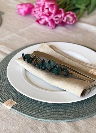 Сервірувальні круглі килимки,підставки під тарілки,колекція "eucalyptus".