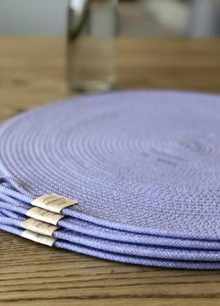 Сервировочные круглые коврики,подставки под тарелки «лаванда»5 фото