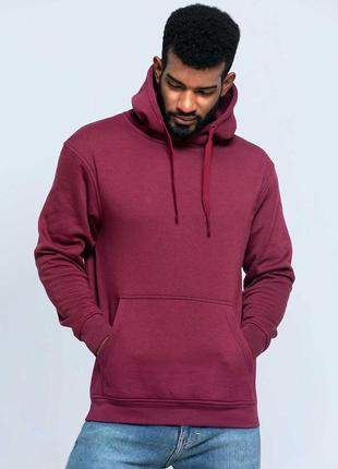 Чоловічий худі з капюшоном jhk, kangaroo, бордовий
