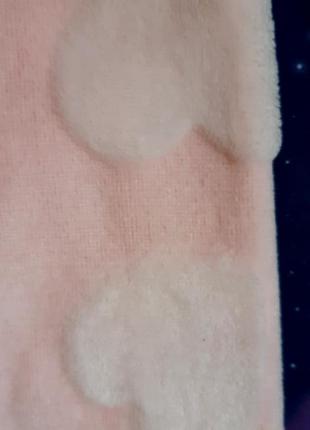 Халат primark англия с капюшоном теплый нежно-розовый плюшевый сердечки на 1-1,5 года6 фото