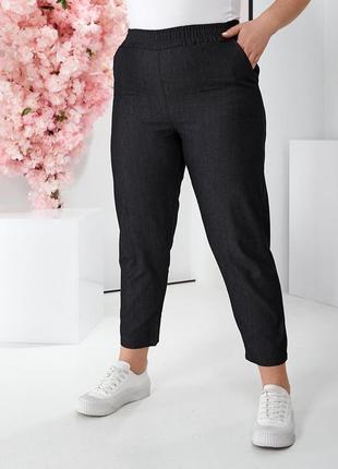 54-60 г женские брюки штаны большой размер облегченный джинс2 фото