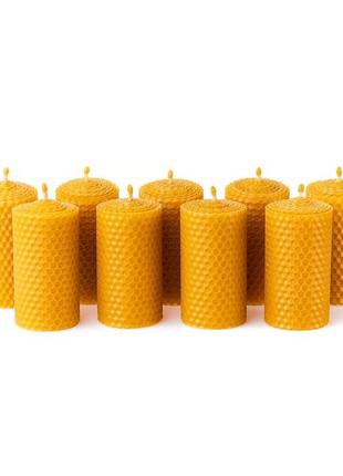 Великий оригінальний набір медових свічок з вощини гіпоалергенний(9шт)6 фото